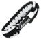 Wolflock Premium Paracord Armband für Männer - Handgeflochten mit Edelstahlverschluss in Schwarz/Weiß