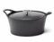 Cuisinox Volcan - Cocotte ronde 24cm fonte de fer émaillée noire avec couvercle