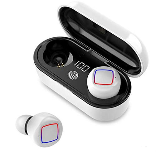 kashyk True Wireless Cuffie Bluetooth Mini Bluetooth 5.0, con batteria portatile, scatola di ricarica LED, indicatore di potenza, cvc8.0 Noise Cancelling, 8D Stereo Sound, Wrieless Headset Auto,