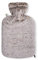 Premium Wärmflasche 1.8 Liter mit kuschligem Mink Fell Bezug mit extra Innenfutter und Reißverschluss, Bettflasche, Wärmeflasche - (braun)