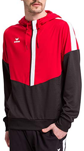 Erima Squad Hoody rotschwarzweiss, XL Unisex