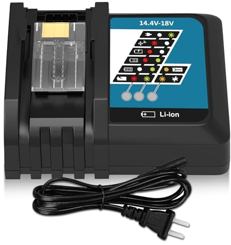 GatoPower DC18RCT DC18RC 7A Chargeur Rapide Remplacement pour Makita 14,4V-18V Chargeur Compatible pour Makita 18V BL1850B BL1830 BL1840 BL1850 BL1860 BL1430 BL1440 BL1450 Batterie