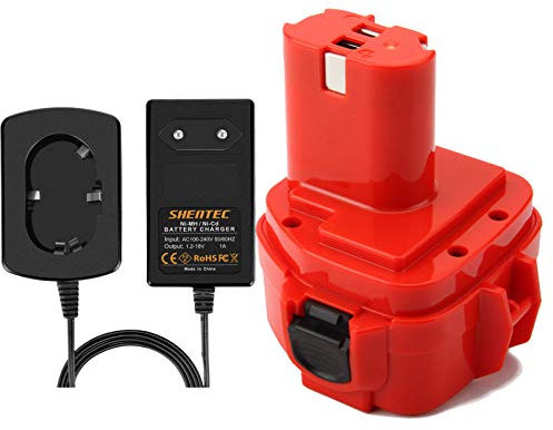 Shentec 12V 3.5Ah Ni-MH Akku and Ladegerät Ersatzakku für Makita 1220 1222 PA12 1233S 1234 1233 1235 1235B 1235F 192696-2 192698-8 192698-A 193138-9 193157-5