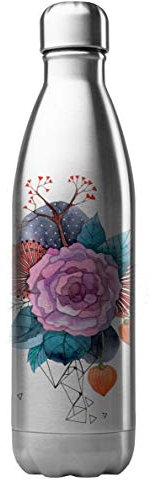 YouDesign Bouteille Gourde Isotherme Acier INOX 500 ML imprimé Illustration Fleur G1138