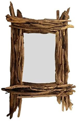 Rechteckiger Spiegel aus Treibholz, 65 x 50 cm, Wanddekoration