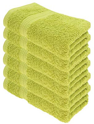Julie Julsen® Bio Handtuch-Set, 6 Handtücher in 32 Farben erhältlich weich und saugstark Limette 50x100 cm