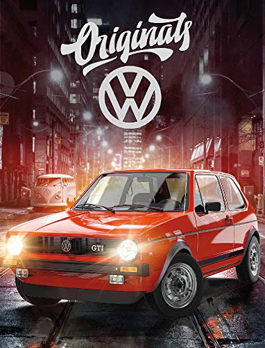 Große VW Volkswagen Fleece-Decke Golf GTI Rot 130 cm x 170 cm Oldtimer Race Wörthsee Auto Car Decke Kuscheldecke Tagesdecke Schmusedecke Flauschdecke Wohndecke Tagesdecke passend zur Bettwäsche 088