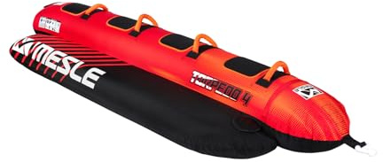 Mesle Bananen Boot Aufblasbar Torpedo 2-4 Personen, Towable Funtube Banana Boat für Kinder & Erwachsene, Wasser Tube Motorboot, Wasserreifen zum ziehen, incl. Reparaturset