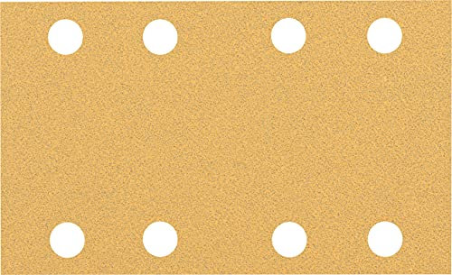 Bosch 10x EXPERT C470 Schleifblatt mit 8 Löchern (für Farbe auf Holz, Hartholz, Ø 80x133 mm, Körnung 80, Professional Zubehör Schwingschleifer)