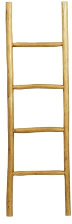Deco 79 Teak Wood Handmade Ladder 4 Rack, 17' x 2' x 59', Brown