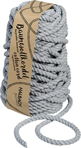Baumwollkordel, 8 mm, 20 m, 400 g Grau