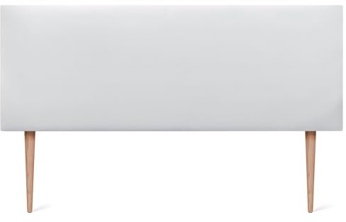 DHOME Tête de lit en Similicuir ou en Tissu AQUALINE Lisse avec Pieds, tête de lit tapissée pour lit de Luxe (160x105cm avec Pieds (Lits 150/160), Similicuir Blanc)