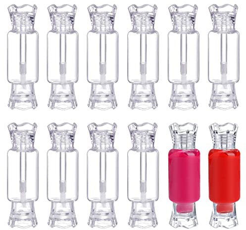 BODYA Tubes vides en forme de bonbon pour gloss à lèvres - En plastique transparent - Rechargeables - Réutilisables - Pour femmes et filles