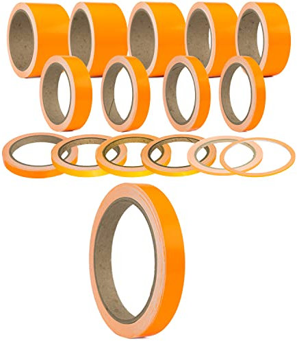 Leuchtfarben Neon Orange auffällige Klebestreifen Zierstreifen Dekor Bänder Autostyling Stripe Decal Pinstriping Markierungsleisten Warnstreifen Begrenzungsbänder (20 mm, Neon Orange)