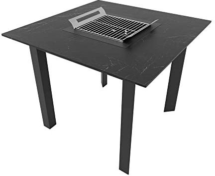 BLUMIE Mesa con Barbacoa integrada para 4 Personas 90 X 90 X 75 cm - 1 Parrilla