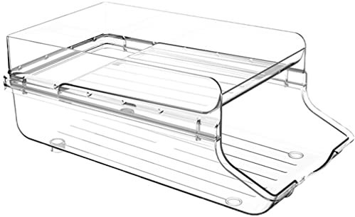 iplusmile Beverage Storage Box Double Can Dispenser for Refrigerator Plastic Can Organizer for Pantry Fridge Drinks Organizer