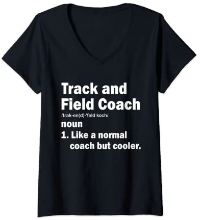 Damen Leichtathletiker, lustiges Geschenk für Lehrer T-Shirt mit V-Ausschnitt