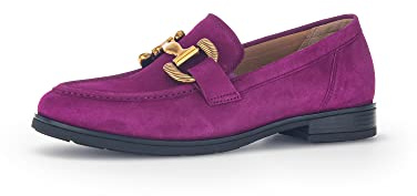 Gabor Damen Slipper, Frauen Slip On,Wechselfußbett,Moderate Mehrweite (G),Loafer,College Schuhe,Slip-ons,Malve (Dark-Gold),39 EU / 6 UK