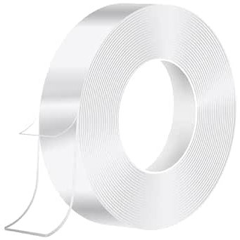HOMMAND Ruban Adhésif Double Face Extra Fort, Ruban Adhésif Double Face en Acrylique Imperméable et Transparent, Ruban Adhésif Amovible pour Murs/Moquettes/Tapis de (5M x 3CM x 2MM)