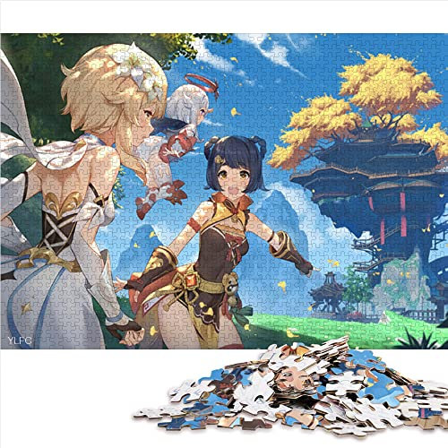 1000 Puzzleteile für Erwachsene Genshin Impact Aether Puzzles für Erwachsene Papppuzzles für Familienspaß und Spieleabend (Größe 26 x 38 cm)