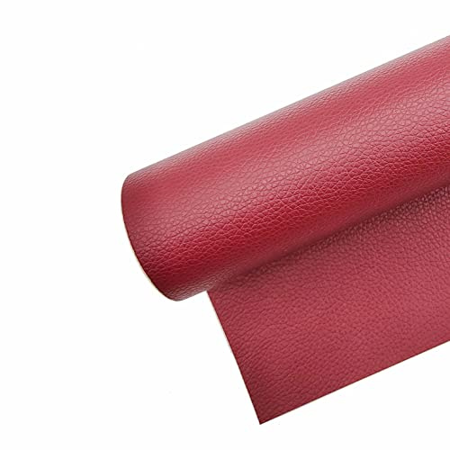 Surriba Polipiel Adhesiva para Tapizar, Pegamento Cuero Piel para Reparar Sofa Sillas Asiento Moto Renovación de Muebles 60 * 300cm Borgoña