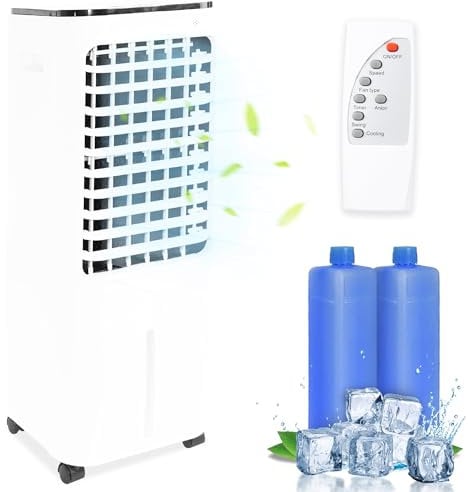 Albert Austin Portable Evaporative Cooler Air Cooler 24 Hour Timer 12 Litre Capacity 7000 BTU Remote Control 3 Fan Settings Super Quiet 3 in 1 Cooling Fan Air Ioniser Cooler for Home Office Use