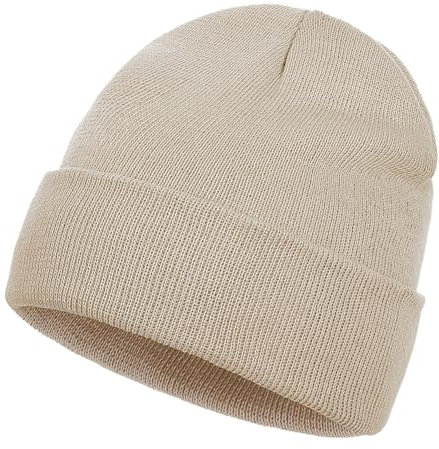 Pistha Beanie Hüte für Männer Frauen, Beige, Einheitsgröße