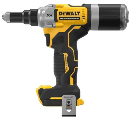 Rivettatrice a batteria da 18V per rivetti da 4,8 a 6,4 mm, motore brushless alimentato da batteria powerstack, 2 batterie incluse XR