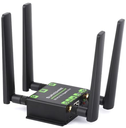 TUOPUONE 5G M.2 to Gigabit Ethernet Converter 5G M.2 to USB3.1 Aluminum Alloy Case Wall-Mount Support Quad Antennas Onboard M.2 Key B Interface USB3.1 Port Without 5G Module