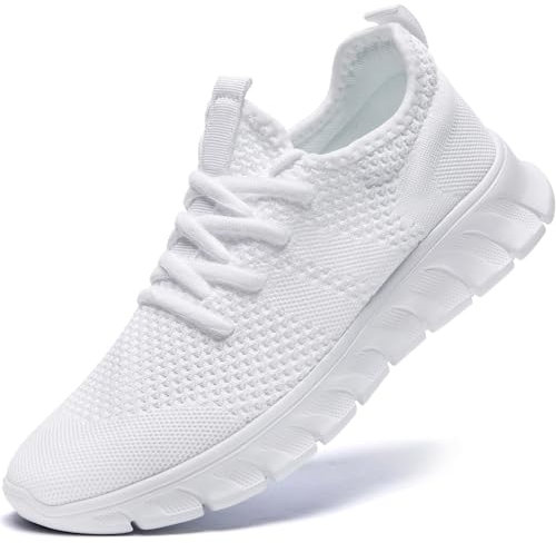 Zapatillas de correr para hombre, sin cordones, para tenis, gimnasio, entrenamiento, casual, Blanco Bb, 45 EU