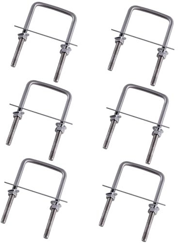 CNCYEAH 6 Stück U Bolzen Bügelschraube 60 X 120mm Quadratische U Bolzen, M8 Bolzen Edelstahl Mit Platte Und Muttern, U-Bügel für Abschleppen von Autos Schiffen Reparatur