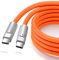 Thzzhnno Liquid Silicone USB 3.2 Gen2 20gbps Câble 2M, Souple Chubby USB C vers USB C 4K@60Hz Câble Charge Rapide 100W Type C Video pour Thunderbolt 3, iPad/iPhone15/Pro, MacBook, Galaxy (Orange)