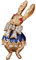 CrownOfRibbons Broche lapin blanc Alice au pays des merveilles avec oxyde de zirconium dans une pochette cadeau, Émail