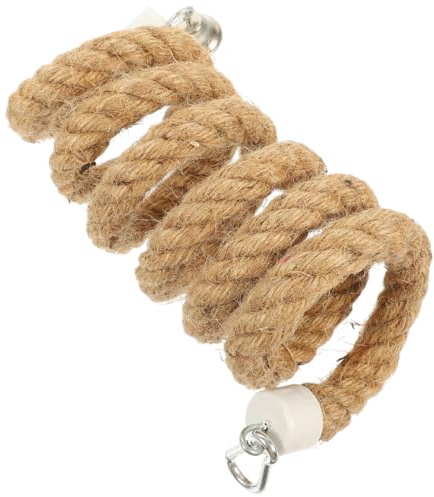 BELLIFFY Parrot Rope Toy 59.06In Long Rope Perch with Sturdy Clips for Bird Cages Hanging Climbing Ladder for Parrots and Parakeets Foot Exercise