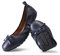 DREAM PAIRS Zapatos planos de ballet plegables para mujer, con lazo, puntera redonda, cómodos, ligeros, sin cordones, zapatos de vestir, marino, 38 EU