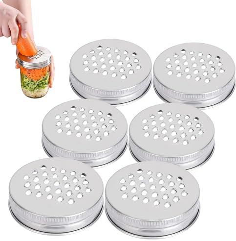 Daffezon Mason Jar Chopper Lid, Mason Jar Stainless Steel Grater Lid, Reusable Grater Lid, Wide Mouth and Narrow Mouth