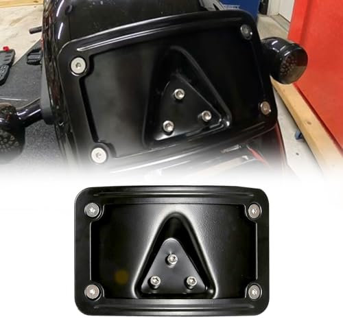 Gebogene Laydown-Kennzeichenhalterung mit Rahmen, passend für Harley Davidson Kennzeichenhalterung, LKW-Halterung, 3-Loch-Umstellungsset, ersetzt 3148