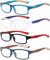 Eyglajdd Lesebrille für Damen Herren,4er Packe Blaulichtblockierende Brillen +2,25 Weiß Lila/Schwarz Rot/Blau/Schwarz Braun