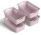 4 Stück Aufbewahrungskorb 2L mit Griffen - BPA-Frei - Organizer (25 x 16 x 8 cm/Rosa) - Körbchen für Bad Küche Schlafzimmer, Haushaltskorb