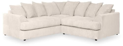 Symmetrical Corner Sofa, Jumbo Cord, Cream