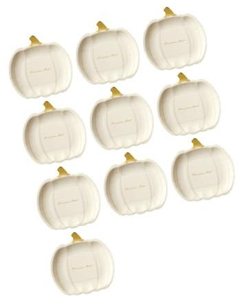 Perfeclan 10x Piatti di Carta a Forma di Zucca di Halloween, Decorazioni monouso, Piatti di Carta da Dessert di Halloween, Set di stovie per Feste per, 7inch