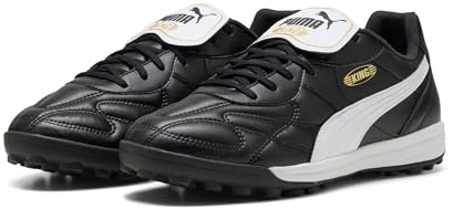 PUMA Unisex King Top Tt Fussballschuh, Schwarz Weiß Gold, 46 EU