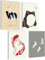 mojoliving Japan Poster Japan Deko Japanische Deko Aesthetic Bilder Anime Japanische Bilder Anime Poster Bilder Wohnzimmer Japan Geschenk (Japan Animals)