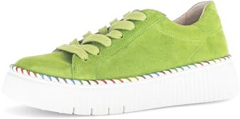 Gabor Damen Low-Top Sneaker, Frauen Halbschuhe,Strassenschuhe,Sportschuhe,Freizeitschuhe,Turnschuhe,Laufschuhe,Granny Green(Multi,37.5 EU / 4.5 UK