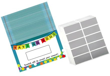 CAXUSD 50 Blatt Diy-rubbelkarten Für Partyüberraschungen Notizkarten-set Für Klassenzimmerpreise Erstellen Sie Ihre Eigenen Rubbellose Für Kindergeburtstage Und Schulbedarf