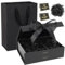 Realjoy Geschenkbox Schwarz,23 x 17 x 7cm Geschenkbox mit Deckel,Grußkarte,Schleife und Bast,Geschenke Box für Geburtstage,Hochzeiten,Valentinstag,Weihnachten