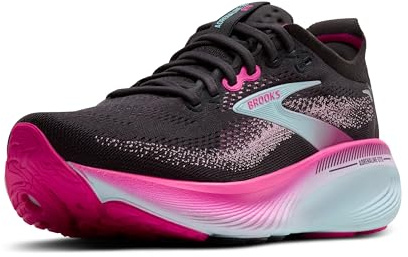 Brooks Women’s Adrenaline GTS 25 Supportive Running & Walking Shoe, Black/Cyber Pink/Iced Aqua, 5 Medium