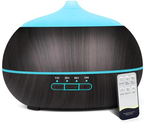 Aroma Diffuser Ultraschall Luftbefeuchter: 500ML Diffuser für Ätherische Öle mit Fernbedienung Aromatherapie Öle Diffuser Duftöl Diffuser Elektrisch Raumbefeuchter Duftlampe für Haus Schlafzimmer Büro