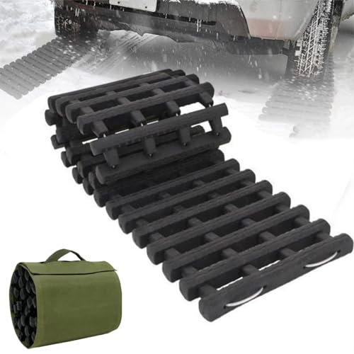 Auto Anfahrhilfe 100 x 21 cm Traktionshilfe Schwerlast Gummi Anfahrtshilfe Set Traktionsmatte mit Tragetasche Schwarz Wohnmobil Sandbleche für KFZ Auto Winter，auffahrkeile für wohnmobil.