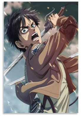 CBEJFGTX Comics Attack on Titan Role Eren Yeager Fan Art Poster Dekorative Malerei Leinwand Wandkunst Wohnzimmer Poster Schlafzimmer Malerei 08x12inch(20x30cm)